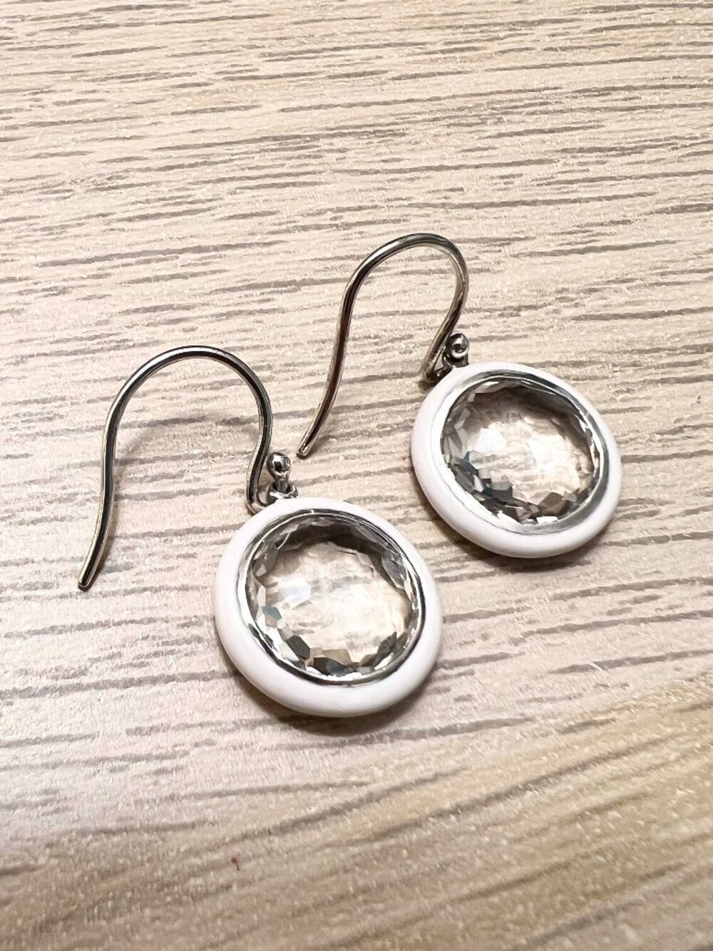 Ippolita Carnivale Sterling Silver White Enamel Quartz Lollipop Earrings